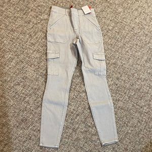 SPANX Stretch Twill Ankle Cargo Pant in Crystal Gray